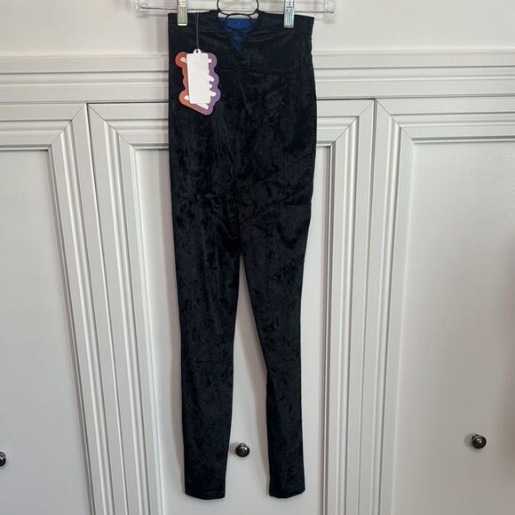 YITTY Black Velvet Leggings Stretch Fit - Picture 1 of 5